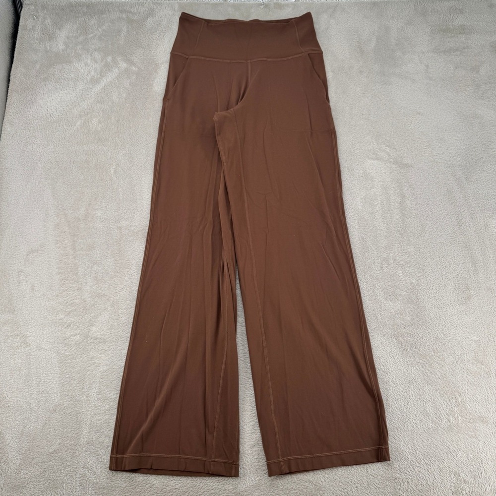 Lululemon Align Palazzo Pants Womens 9 Brown Wide Leg High Rise Stretch Gym Yoga